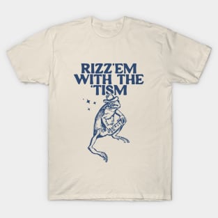 Rizz Em With The Tism Vintage T-Shirt, Retro Funny Frog Shirt, Frog Meme T-Shirt